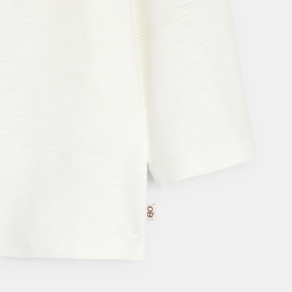 تيشيرت سلوب تونسي أبيض للأولاد الصغار مع رقع